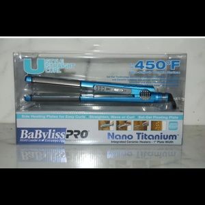 BABYLISS PRO NANO TITANIUM 1" U STYLE HAIR STRAIGHTENER FLAT IRON CURL IRON NEW